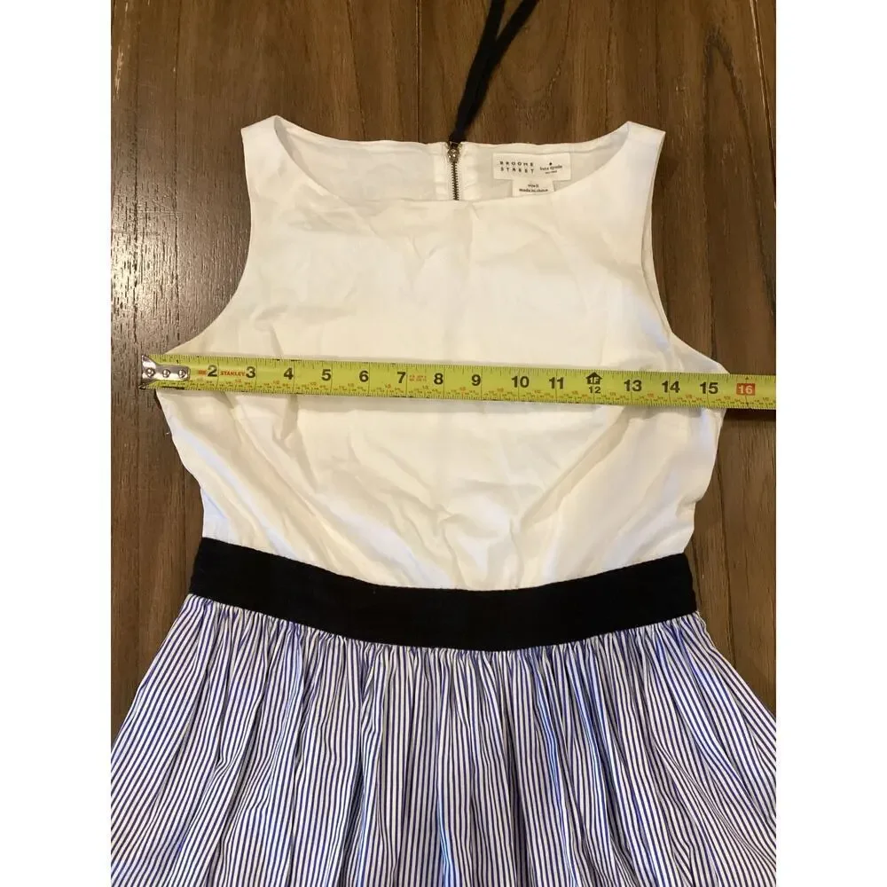 Kate Spade Broome Street Sleeveless Pinstripe Blue White Mini Dress Size 0